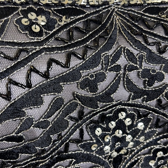 Sue Wong strapless BLACK/ PLATINUM Embroidered  beaded Cocktail evening prom - Picture 9 of 12